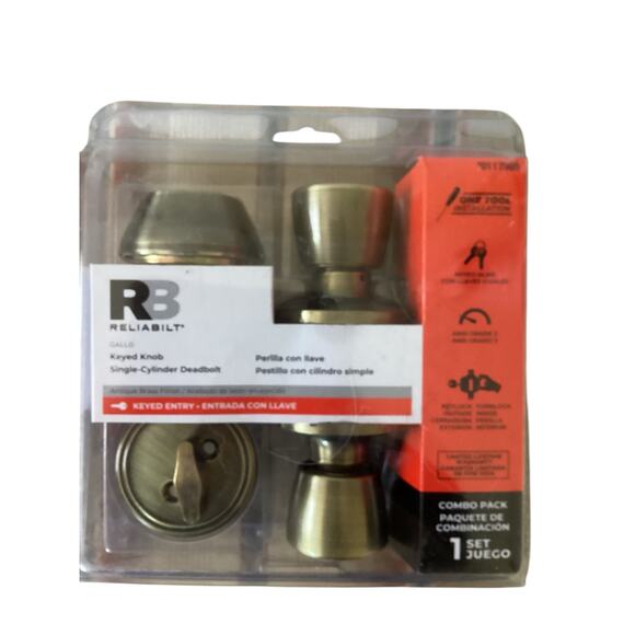 Reliabilt Keyed Knob Single Cylinder Deadbolt Combo Pack Doorknob set - Picture 4 of 4